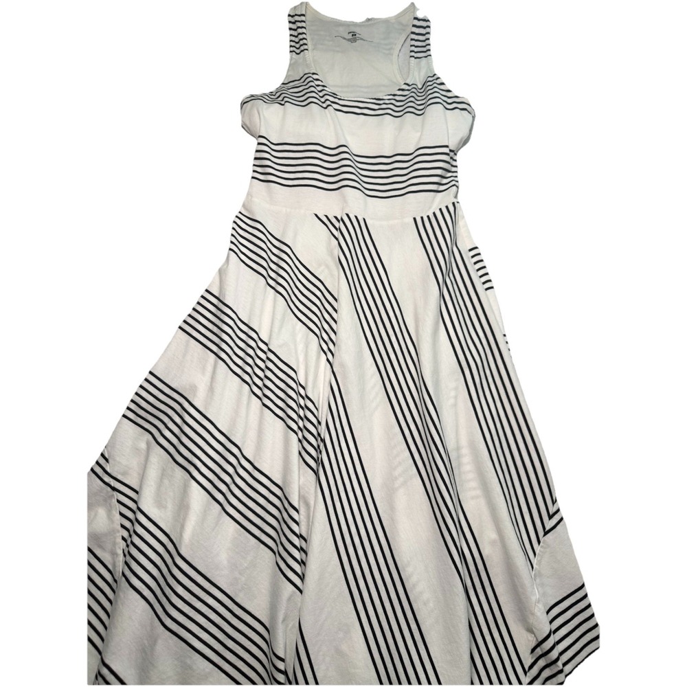 Patagonia Black and White Strapless Stripe Maxi Dress